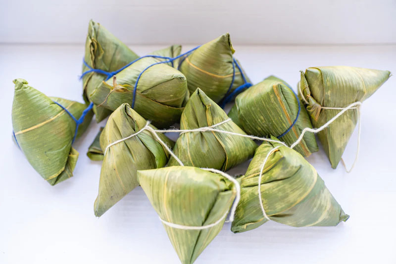 Zongzi rice parcels wrapped in leaves